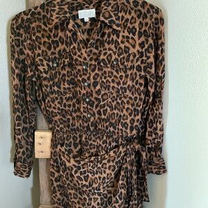 Leopard Print Button-Up Dress size 4